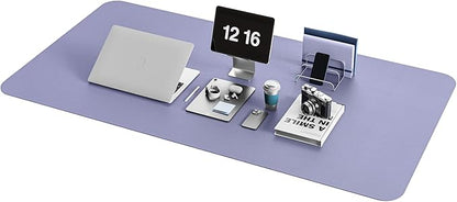 YSAGi Non-Slip Leather Desk Pad XL Size, Waterproof Laptop Computer Desk Keyboard Mat, Table Protector Blotter Mat, Large Mouse Pad for Office/Work/Home/Decor(Lavender, 47.2" x 23.6")-No Band