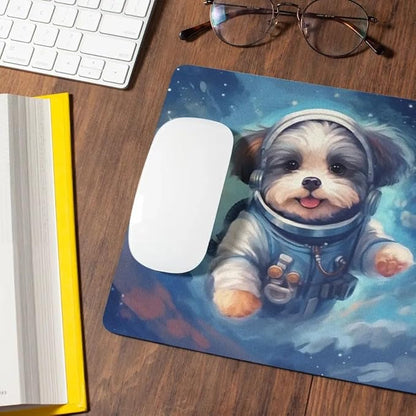 Mouse Pad Havanese Astronaut Dog in Space Mouse Pad Puppy floating in Space for Home Office Work Desk Computer Desktop Laptop for Dog Lovers