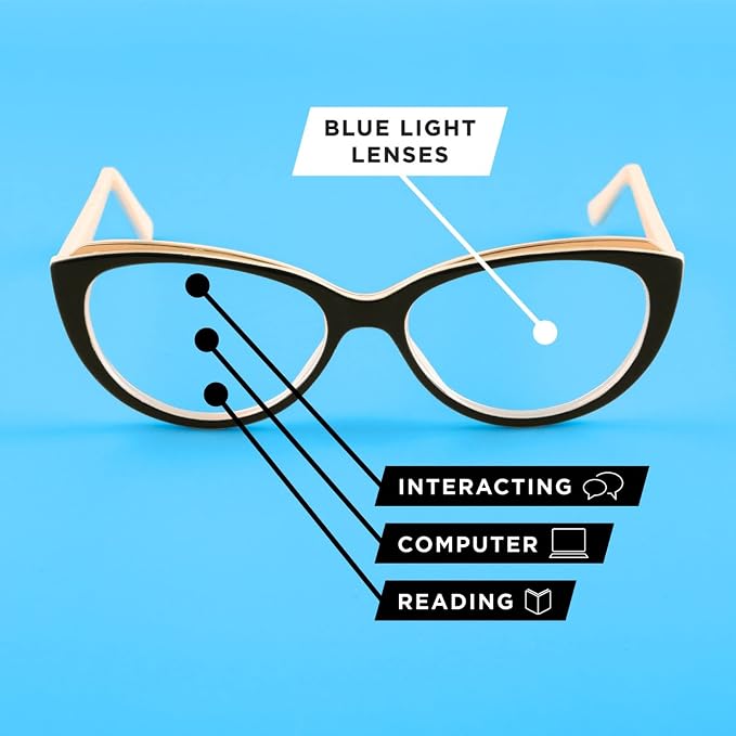 Foster Grant womens Sofia Blue Light Multi Focus™ Reading Glasses Cat-Eye Reading Glasses