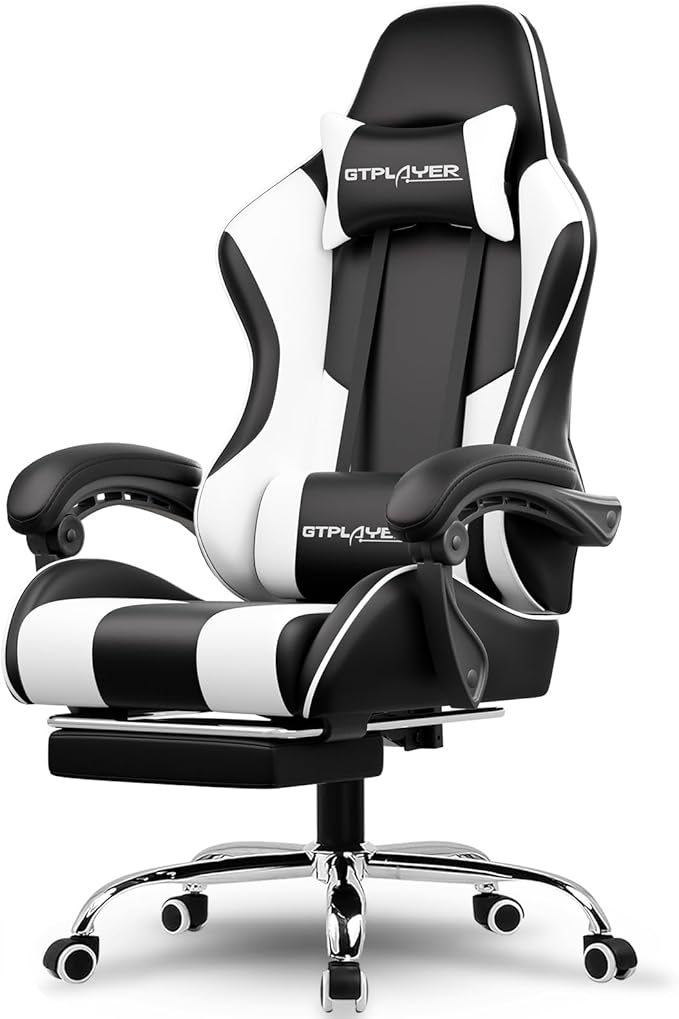 GTPLAYER reclining desk chair with footrest