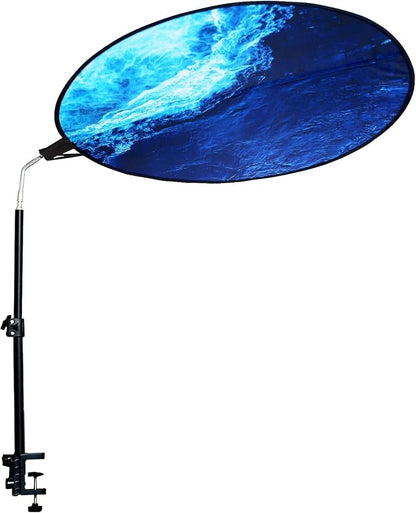 Office Cubicle Desk Shade Anti-Glare Cover Light Sensitive Professionals Cubicle Light Blocker for Workspaces Desk Canopy 36" Circular Shading Light Shade with Clamp
