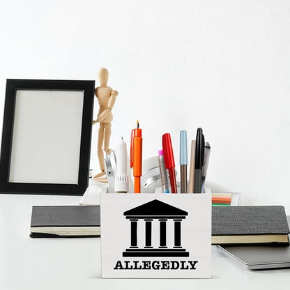 Lawyer Office Decor Lawyer Office Decoration Law Attorney Judge Gifts for Men Women Wooden Pencil Holder, Law School Students Graduation Gifts Desk Decor