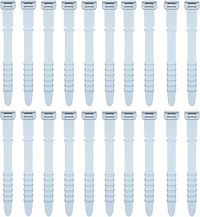 Reusable Silicone Zip Ties Cord Organizer: Silicone Cable Ties Straps for Cable Management - 20PCs 4.5” Blue Elastic Wire Cord Organizer for Home Office and Travel