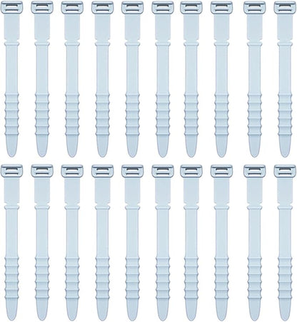 Reusable Silicone Zip Ties Cord Organizer: Silicone Cable Ties Straps for Cable Management - 20PCs 4.5” Blue Elastic Wire Cord Organizer for Home Office and Travel