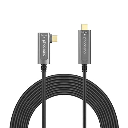 phoossno USB C to C Fiber Optical Cable USB 3.2Type C Cable 10Gbps 50FT Compatible with Microsoft Azure Logitech Camera Aver &Vaddio & Barco ClickShare Touch Screen Kinect Intel RealSense