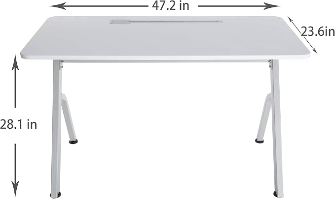 ApexDesk 47" Computer Desk, Modern Simple Style Desk for Home Office, Study Student Writing Desk - White