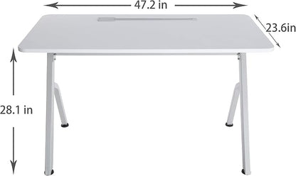 ApexDesk 47" Computer Desk, Modern Simple Style Desk for Home Office, Study Student Writing Desk - White
