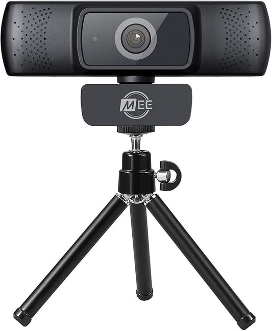 MEE Audio 201W 1080p HD Webcam with Mini Tripod, Wide Angle Lens, Microphone, Autofocus, Low Light Correction for Zoom Video Calling; USB Streaming Web Camera for Computer PC Mac Laptop Desktop