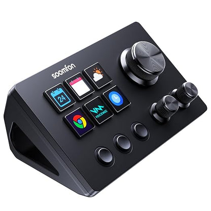 SOOMFON Stream Controller SE Stream Control Deck with 6 Customizable LCD Macro Keys to Trigger Actions in OBS Twitch YouTube for Content Creators Streaming Gaming Compatible with PC & Mac