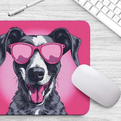 Pink Mousepad Glamour Dog Great Dane Mouse Pad for Home Office Gaming Working Desk Computer Desktop Accessories Non-Slip Rubber Mousepad for Dog Lovers