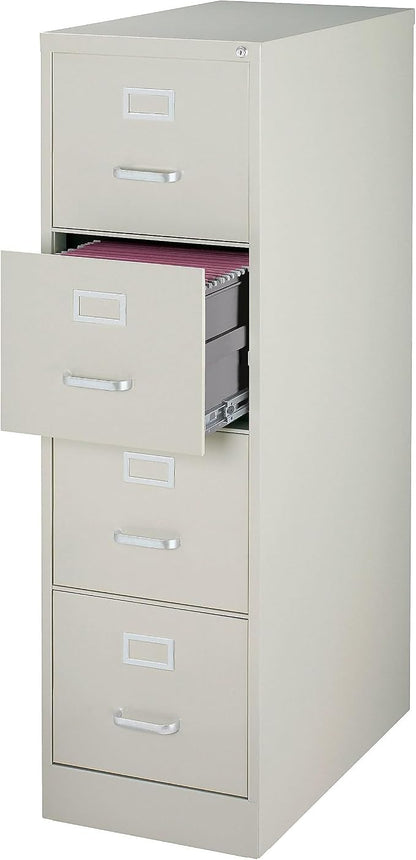 STAPLES 470384 4 Drawer Vertical File Cabinet Metal Lt Grey LTR 26.5-Inch D