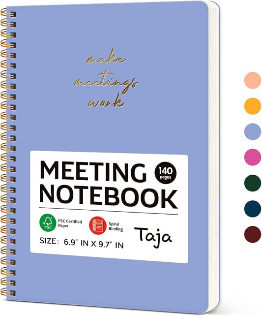 Meeting Notebook for Work Organization - Work notebook with action items, Meeting Minutes Planner Notebook, Perfect Office Supplies for Men & Women - Lavender