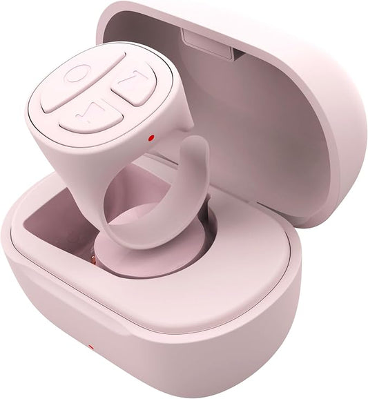 Tiktok Scrolling Ring, Bluetooth Camera Remote Control, Scrolling Ring Remote for iPhone TikTok FB YouTube IG Android Phone, Fingertip Wireless Scroller Page Turner (Baby Pink)