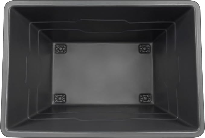 ReadySpace Commercial 20 Bushel Utility Cart with Steel Base, Poly Box Basket Truck, Laundry Cart, and Rolling Trash Bin, 51.5-Inch x 35.5-Inch x 36-Inch, 1000 Pound Weight Capacity, Black