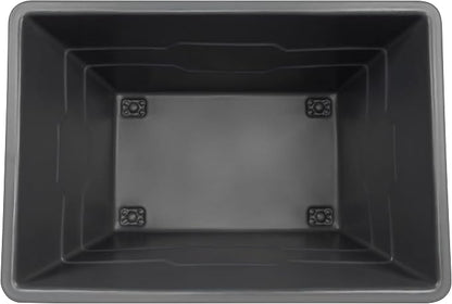ReadySpace Commercial 20 Bushel Utility Cart with Steel Base, Poly Box Basket Truck, Laundry Cart, and Rolling Trash Bin, 51.5-Inch x 35.5-Inch x 36-Inch, 1000 Pound Weight Capacity, Black