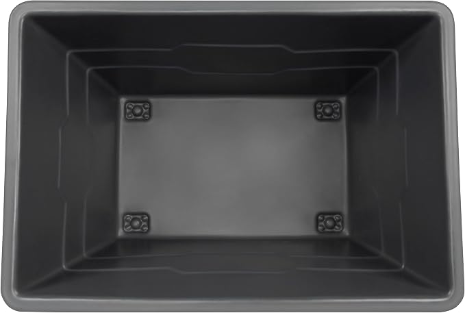 ReadySpace Commercial 20 Bushel Utility Cart with Steel Base, Poly Box Basket Truck, Laundry Cart, and Rolling Trash Bin, 51.5-Inch x 35.5-Inch x 36-Inch, 1000 Pound Weight Capacity, Gray