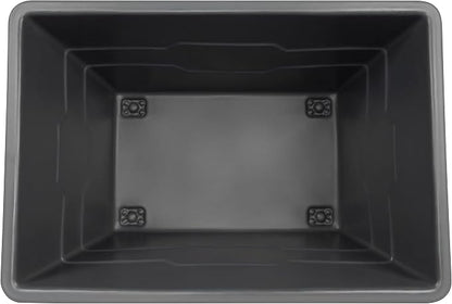 ReadySpace Commercial 20 Bushel Utility Cart with Steel Base, Poly Box Basket Truck, Laundry Cart, and Rolling Trash Bin, 51.5-Inch x 35.5-Inch x 36-Inch, 1000 Pound Weight Capacity, Gray
