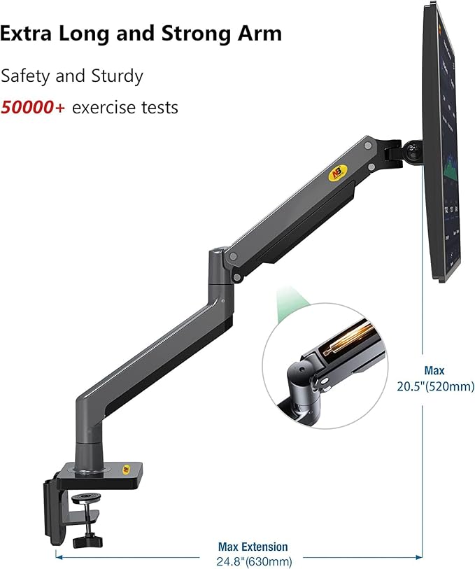 NB North Bayou Dual Monitor Arm Ultra Wide Full Motion Swivel Monitor Mount for 22''-32'' Monitors Load Capacity from 4.4 to 26.4lbs for Each Arm Height Adjustable Monitor Stand G35
