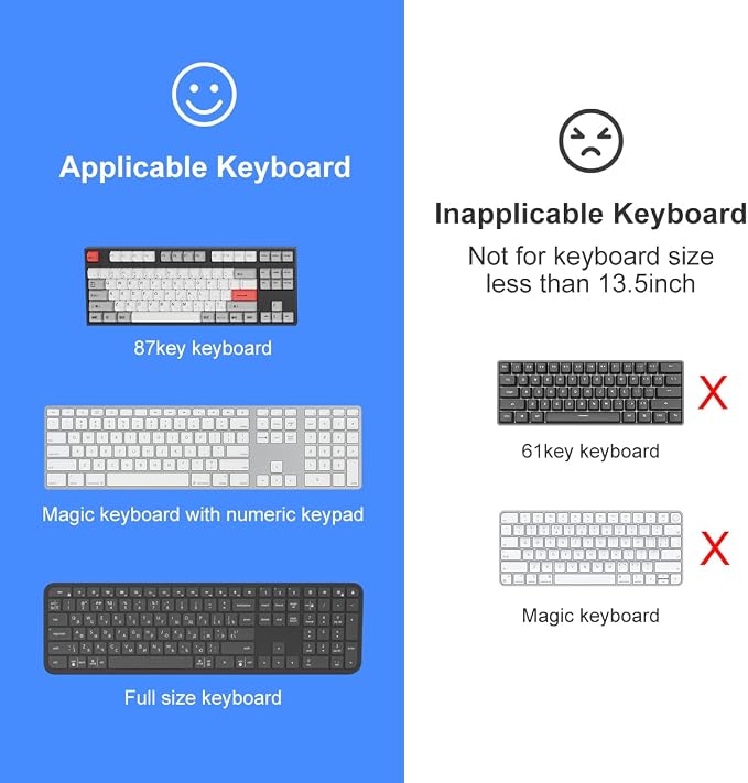 Suptek 16.9"x5.7" Clear Acrylic Tilted Computer Keyboard Stand for Easy Ergonomic Typing, Keyboard Tray Holder Silicone Anti-Slip Case for Office Desk, Home, School, A001