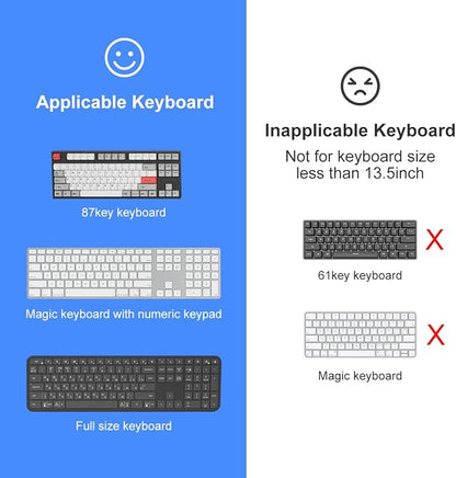 Suptek 16.9"x5.7" Clear Acrylic Tilted Computer Keyboard Stand for Easy Ergonomic Typing, Keyboard Tray Holder Silicone Anti-Slip Case for Office Desk, Home, School, A001