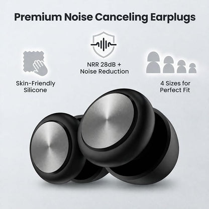 Ear Plugs for Noise Reduction – Reusable Silicone Earplugs with Filter Technology for Sleeping, Travel, Focus, Concerts & Motorcycling Ear Plug +8Tip (Bullet-White)