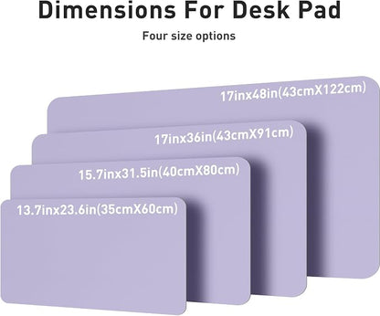 Aothia Leather Desk Pad Protector, Mouse Pad, Office Desk Mat, Non-Slip PU Leather Desk Blotter, Laptop Desk Pad, Waterproof Desk Writing Pad for Office and Home (31.5" x 15.7", Lavender)