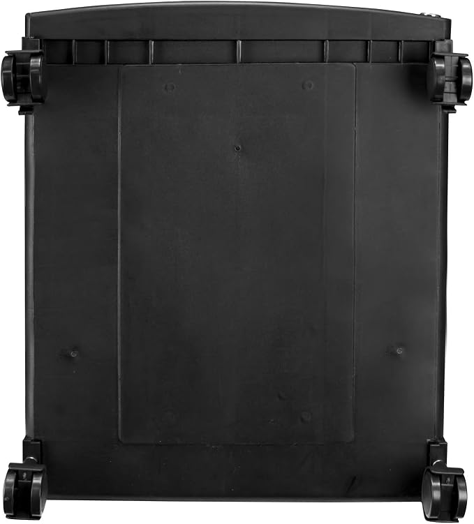 Storex Plastic Two-Drawer Mobile Pedestal File Cabinet – Locking Document Organizer with Casters for Home and Office, Black, 1-Pack (61314C01C)