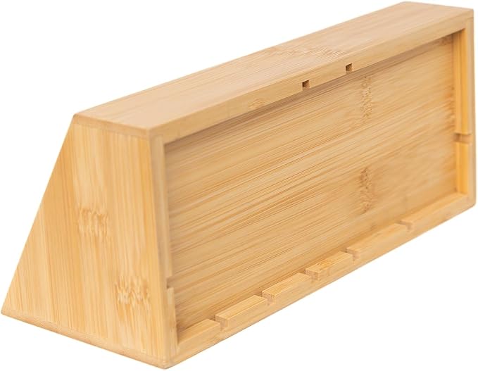 Bamboo Art Supply Organizer, Pen Holder Wooden Desktop Storage for Artists, Office Supplies, Makeup Brushes,Minimalist Desk Accessory for Home Studio, Classroom or Vanity