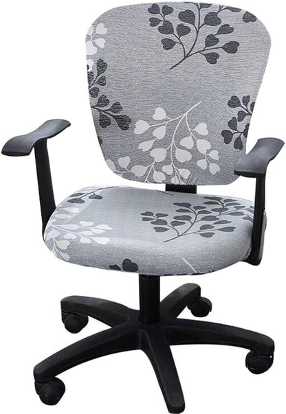 Jinzio Computer Office Chair Cover - Split Protective & Stretchable Cloth Polyester Universal Desk Task Chair Chair Covers Stretch Rotating Chair Slipcover, Silver Grey