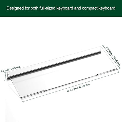 Computer Keyboard Stand Holder - Ergonomic Acrylic Keyboard Stand for Desktop Comfortable Keyboard Tray Riser with Silicone Anti-Slip Strip for Home School Office Desk Accessory 2 Pack, Clear