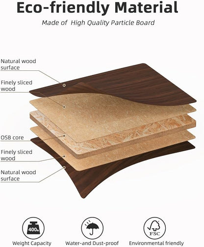 Universal 60 x 24 One-Piece Solid Wood Table Top, 1" Thick Desktop for Stand Up Height Adjustable Desk Frames, Home Office Tabletop, Countertop DIY, Red Walnut