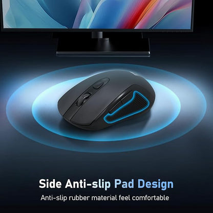Redragon Wireless Mouse - BT& 2.4GHz Dual Mode - Max 4000 DPI - 6 Buttons - 18 Months Battery - No Wires - Smooth Tracking - Quiet Silent Portable Optical Computer Mouse for Laptop, PC, Windows, Mac