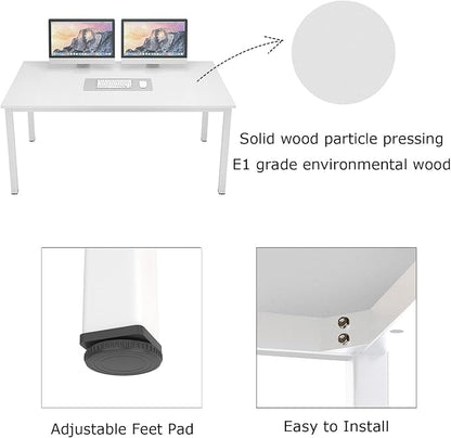 SogesHome 63inches Computer Desk PC Desk Office Desk Workstation for Home Office Use Writing Table, White