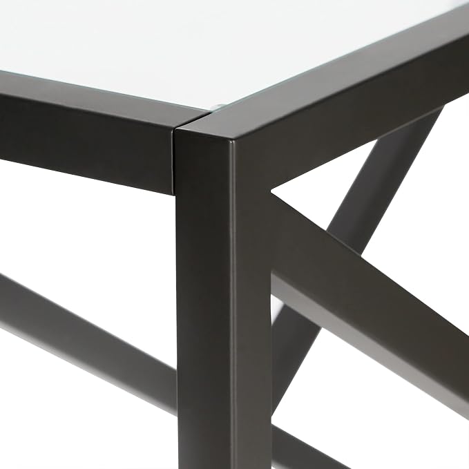 Calix 42'' Wide Rectangular Console Table in Blackened Bronze