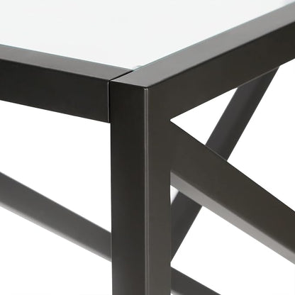 Calix 42'' Wide Rectangular Console Table in Blackened Bronze