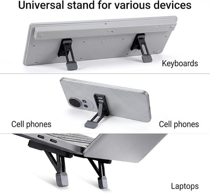 2PCS Keyboard Riser Tilt, Foldable Keyboard Riser Stand for Desk, Adjustable Mini Portable Laptop Feet with Anti-Slip Pads Three Tilt Angle for Most Keyboards Office Accessories (Black)