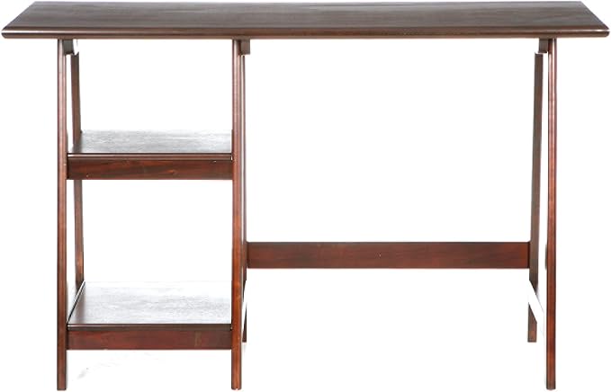 SEI Furniture Langston Spacious A Frame 2 Fixed Shelves Desk, Espresso (Model: HO9246)