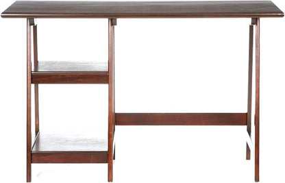 SEI Furniture Langston Spacious A Frame 2 Fixed Shelves Desk, Espresso (Model: HO9246)