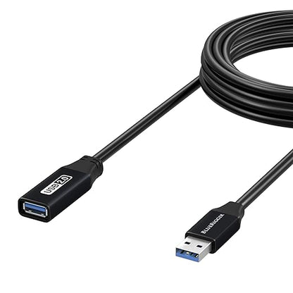 BlueRigger 2.0 Active USB Extension Cable 25FT (USB Extender Cord, 480 Mbps, Male to Female) Long USB Extension Cord for Webcam, VR Headset, Printer, Hard Drive, Keyboard, Mouse