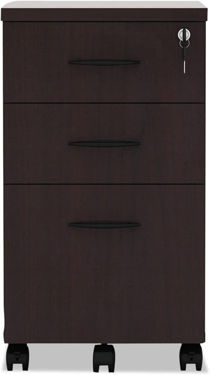 Alera ALE Valencia Mobile B/B/F Pedestal File, 15 7/8w x 20 1/2d x 28 3/8h, Mahogany