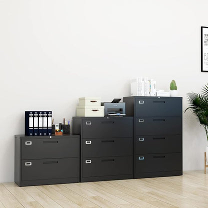 Fesbos Lateral File Cabinet with Lock, 4 Drawer Large Metal Filing Cabinet,Home Office Lockable Storage Cabinet for Hanging Files Letter/Legal/F4/A4 Size-Assembly Required