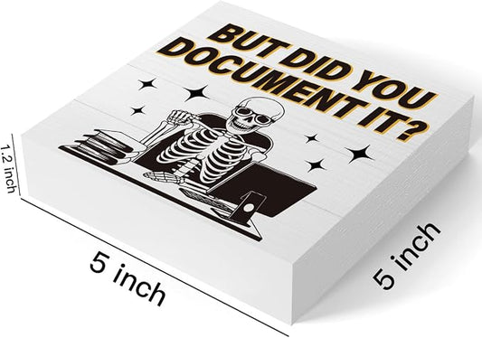 mmiishe But Did You Document It sign Halloween Office Decor Gifts for Boss | Halloween Desk Decorations for Office Shelf Home Wall Thanksgiving Boss Colleague HR Nurse Gifts 5 x 5 Inches