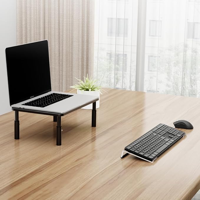 Suptek 16.9"x5.7" Clear Acrylic Tilted Computer Keyboard Stand for Easy Ergonomic Typing, Keyboard Tray Holder Silicone Anti-Slip Case for Office Desk, Home, School, A001