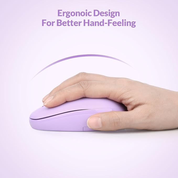 Rii Wireless Mouse RM700 2.4G Silent Mouse with USB Nano Receiver for Laptop,PC,Mac,Chromebook,Windows (Purple)