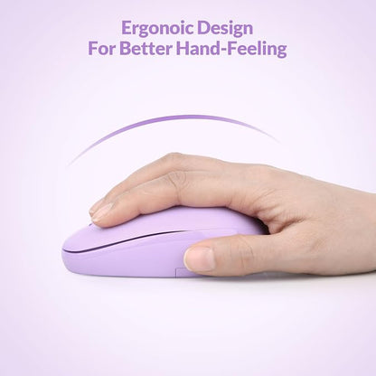 Rii Wireless Mouse RM700 2.4G Silent Mouse with USB Nano Receiver for Laptop,PC,Mac,Chromebook,Windows (Purple)