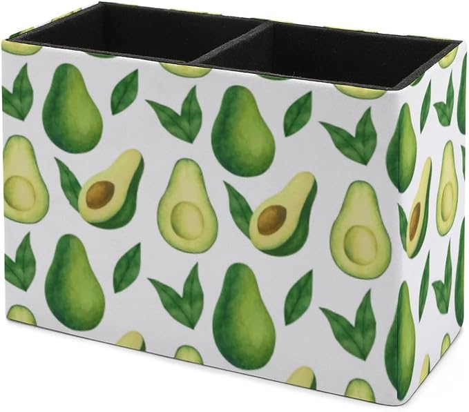Niapessel Pencil Holder for Desk, Avocado Pen Holder Storage Desktop Pen Organizer Desk Pencil Organizer Makeup Brush Holder for Office School College Leather