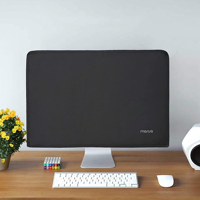 MOSISO Monitor Dust Cover 22, 23, 24, 25 inch Anti-Static Dustproof LCD/LED/HD Panel Case Computer Screen Protective Sleeve Compatible with iMac 24 inch, 22-25 inch PC, Desktop and TV, Black