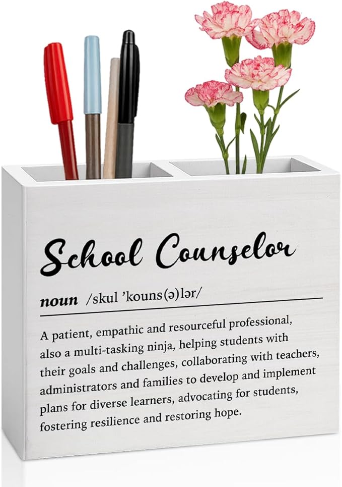 School Counselor Office Decor Counselor Office Decoration School Counsellor Gifts for Women Wooden Pencil Holder, Guidance Counsellor Gifts Desk Decor