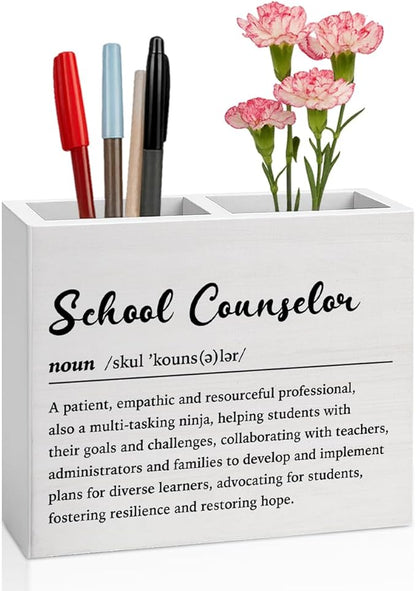 School Counselor Office Decor Counselor Office Decoration School Counsellor Gifts for Women Wooden Pencil Holder, Guidance Counsellor Gifts Desk Decor