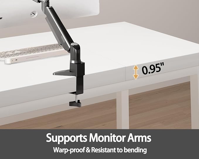 78.7 Inch Large Computer Desk, Modern Table with Thick Tabletop, Spacious Gaming Desk for 2 People, Study Writing Workstation for Home Office, Work from Home, White